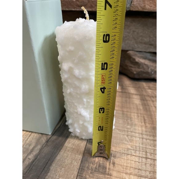 PartyLite Snow Pillar Candle White 3" x 6" Round Textured Retired C3688 - Picture 2 of 4